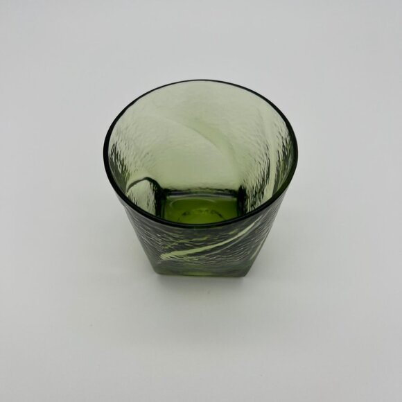 Vintage MCM Hazel-Atlas Pebblestone Green Flat Juice Whiskey Glasses - Set of 6 - Picture 6 of 8